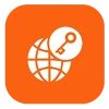Cuadro con icono de un Globo Terraqueo con una llave.